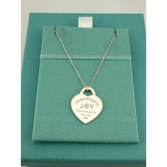 Tiffany & Co. Please Return to Joy Limited Edition Heart Charm Necklace Silver - Picture 3 of 8